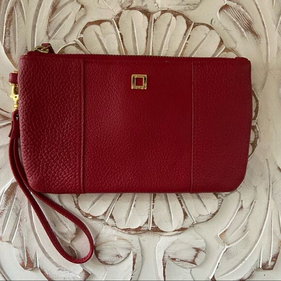 Lodis red leather wristlet - Picture 1 of 6